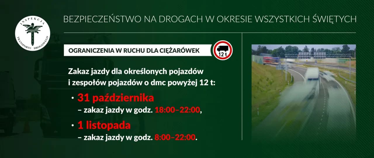 Czy 1 listopada jest zakaz dla ciężarówek? Sprawdź zasady i kary
